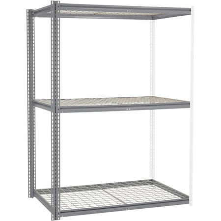 Global Industrial High Cap. Add-On Rack 60Wx36Dx84H 3 Levels Wire Deck 1300 Lb. Per Level GRY 581026GY
